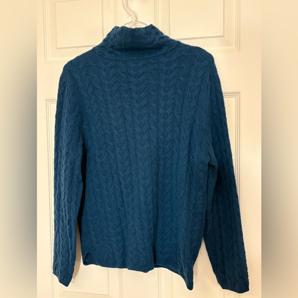 ♥️Garnet Hill Cashmere Cabled T-Neck - Picture 2 of 15